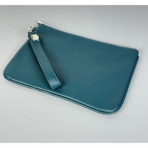 Jewell by Thirty-One Teal Green Faux‎ Pebble Leather Women's Clutch Wristlet Bag